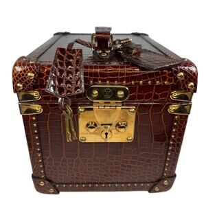 Louis Vuitton Crocodile Trunk Boite Flacons Beauty Train Case Exotic LV w/key